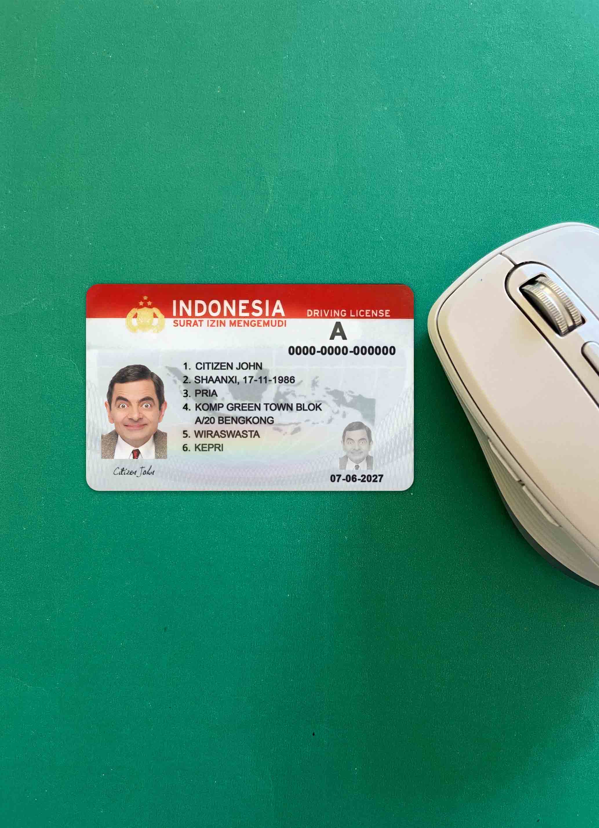 Download Indonesia driving license (2019 – present)  photolook FRONT Photoshop template